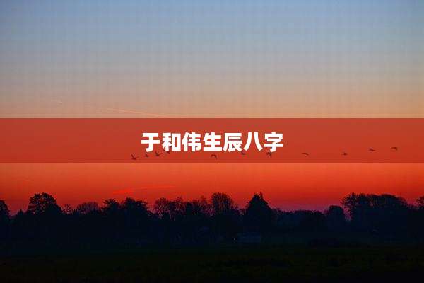 于和伟生辰八字