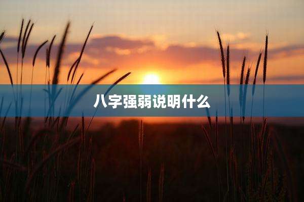 八字强弱说明什么