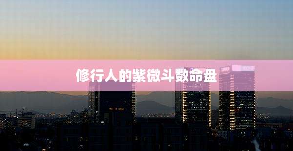 修行人的紫微斗数命盘