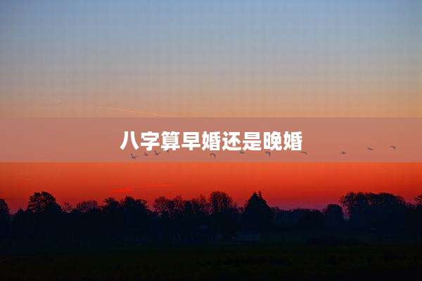 八字算早婚还是晚婚