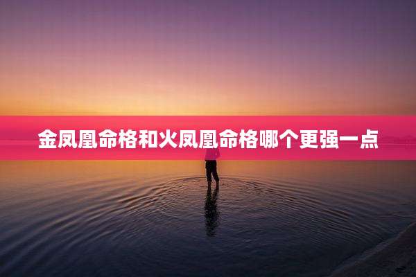 金凤凰命格和火凤凰命格哪个更强一点