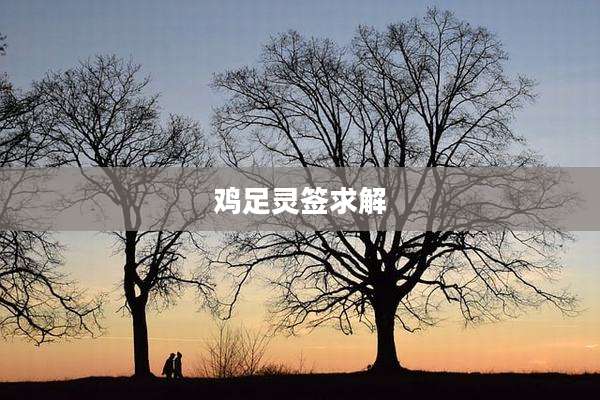 鸡足灵签求解