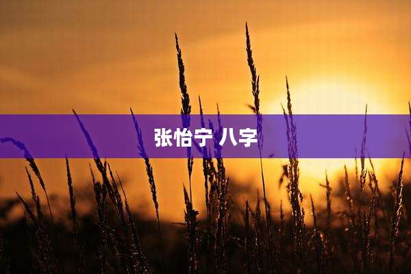 张怡宁 八字