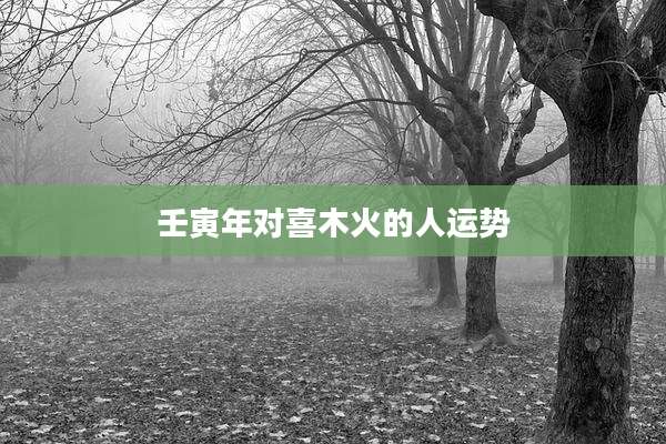 壬寅年对喜木火的人运势