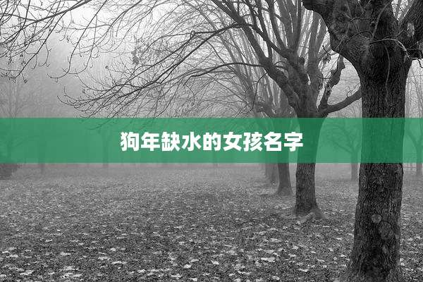 狗年缺水的女孩名字