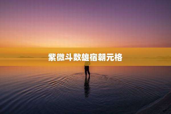 紫微斗数雄宿朝元格