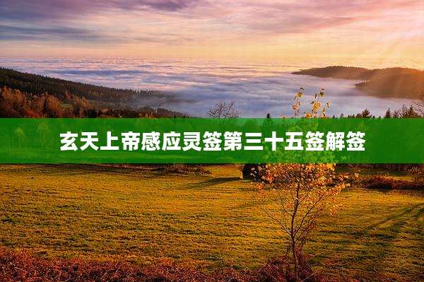 玄天上帝感应灵签第三十五签解签