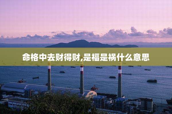 命格中去财得财,是福是祸什么意思