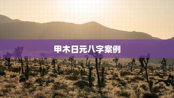 甲木日元八字案例