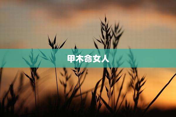 甲木命女人
