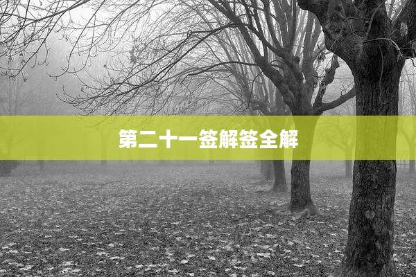 第二十一签解签全解