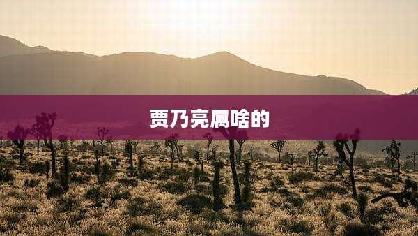 贾乃亮属啥的