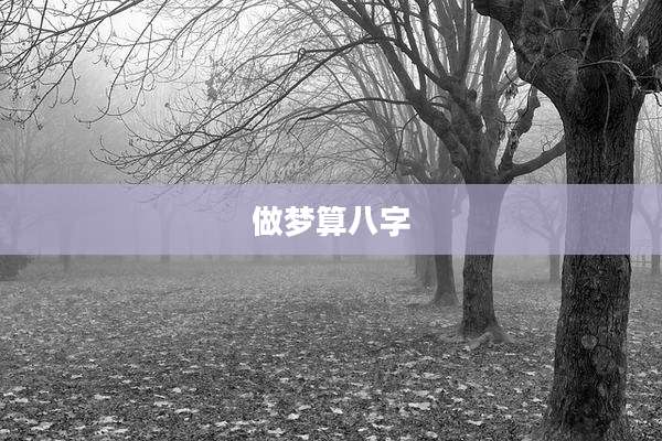做梦算八字
