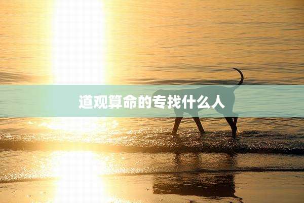 道观算命的专找什么人