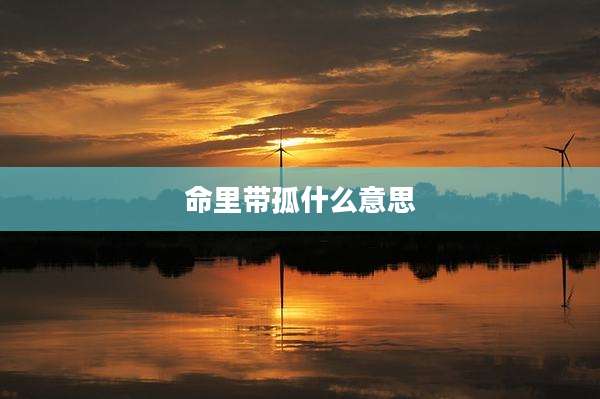 命里带孤什么意思
