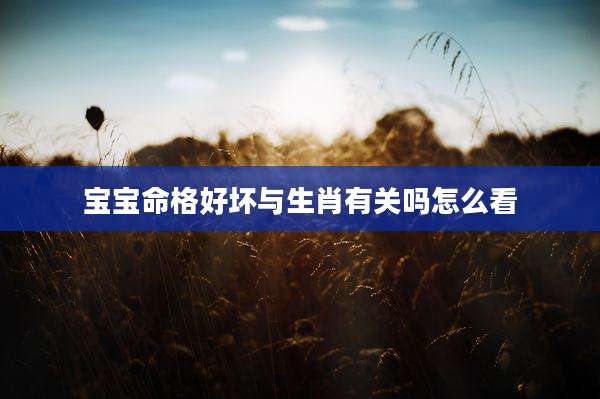 宝宝命格好坏与生肖有关吗怎么看