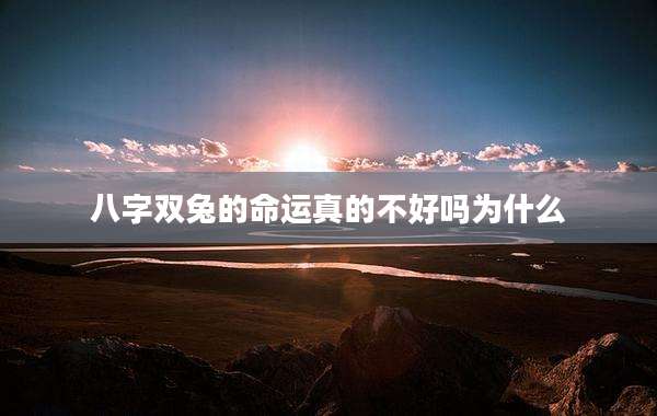 八字双兔的命运真的不好吗为什么