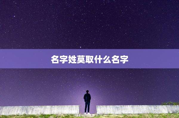 名字姓莫取什么名字