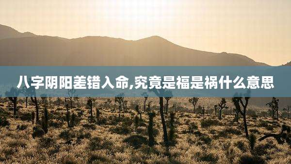 八字阴阳差错入命,究竟是福是祸什么意思