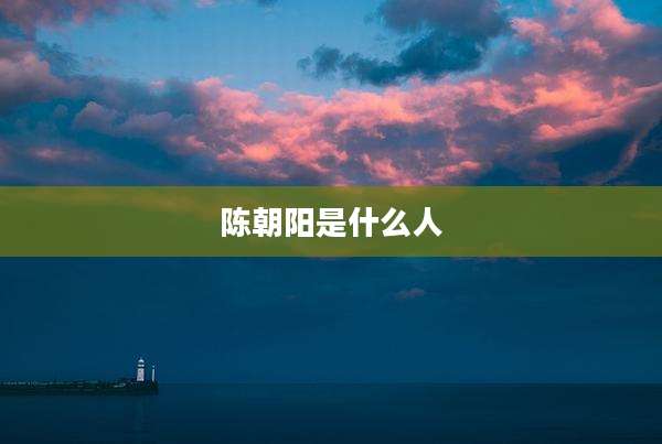 陈朝阳是什么人