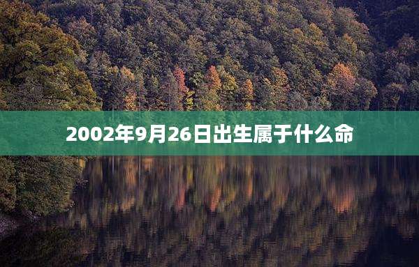 2002年9月26日出生属于什么命
