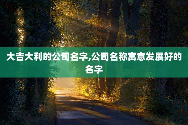 大吉大利的公司名字,公司名称寓意发展好的名字