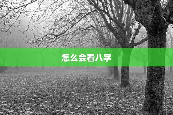 怎么会看八字
