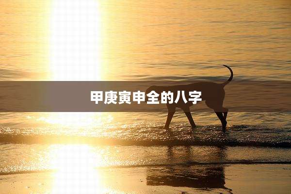 甲庚寅申全的八字