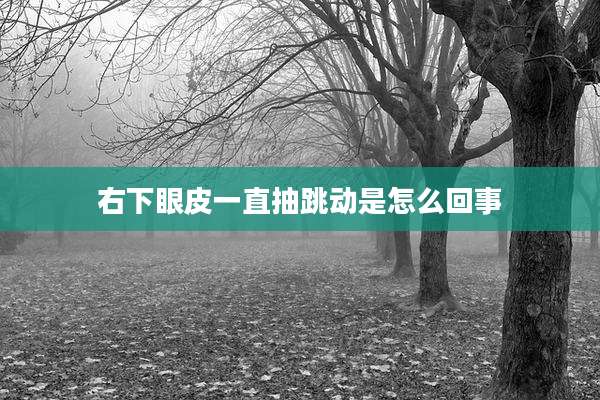 右下眼皮一直抽跳动是怎么回事