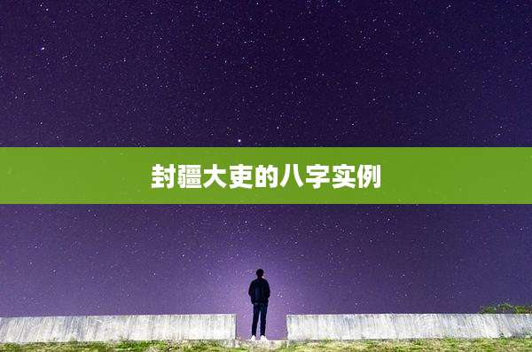 封疆大吏的八字实例