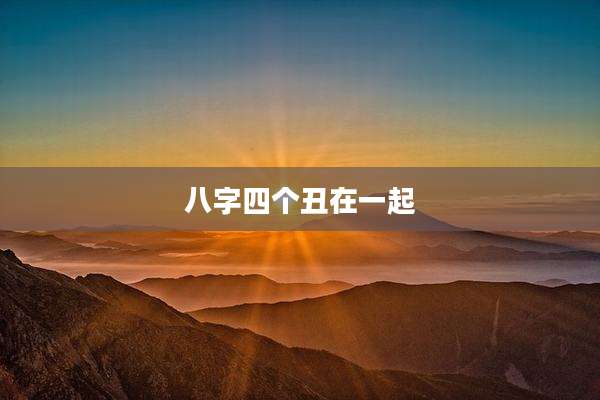 八字四个丑在一起