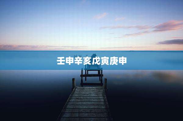 壬申辛亥戊寅庚申
