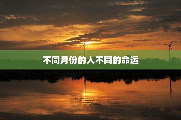 不同月份的人不同的命运
