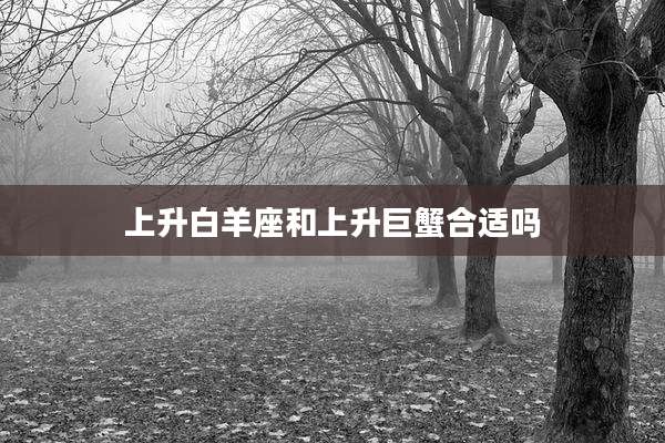 上升白羊座和上升巨蟹合适吗