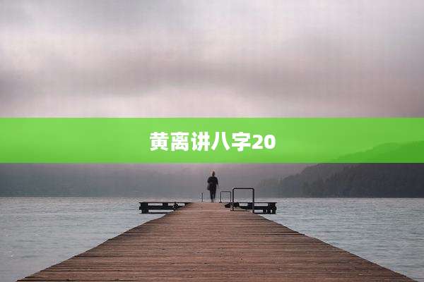 黄离讲八字20