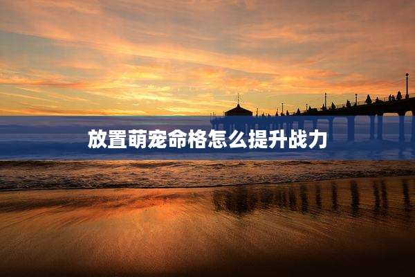 放置萌宠命格怎么提升战力