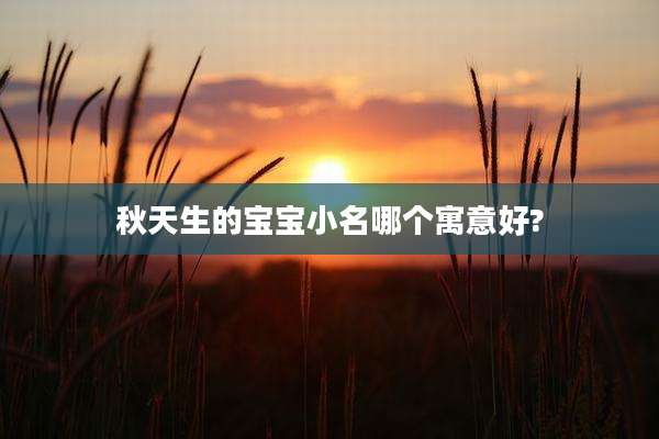 秋天生的宝宝小名哪个寓意好?