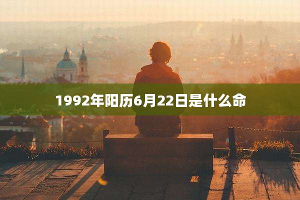 1992年阳历6月22日是什么命