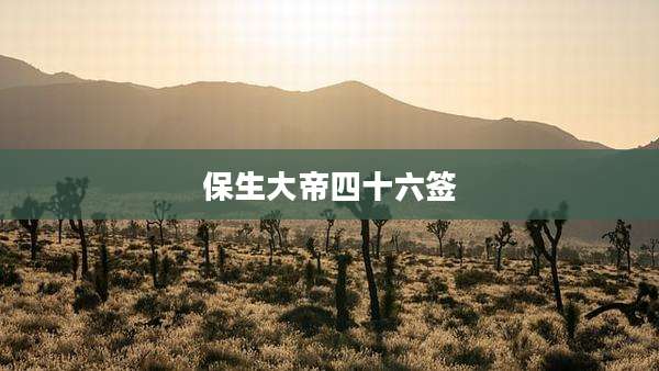 保生大帝四十六签