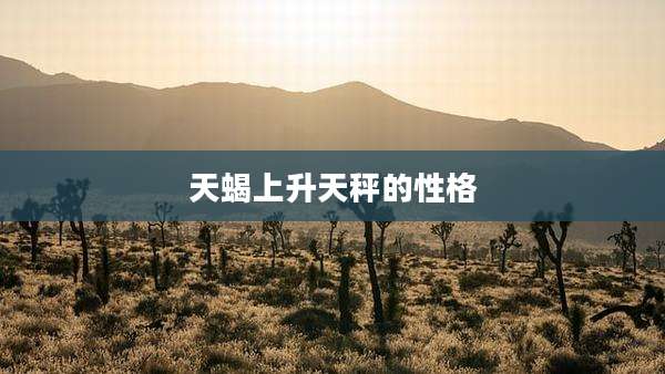 天蝎上升天秤的性格