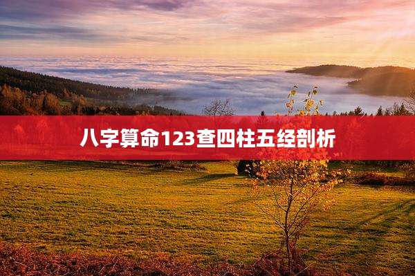 八字算命123查四柱五经剖析