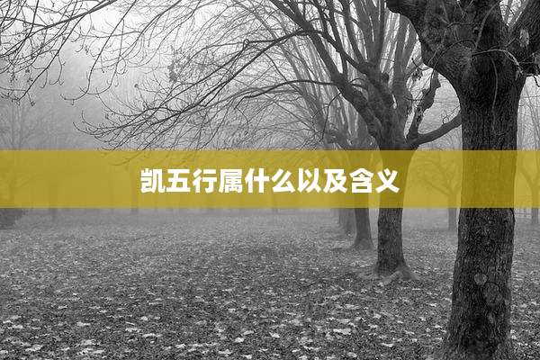 凯五行属什么以及含义