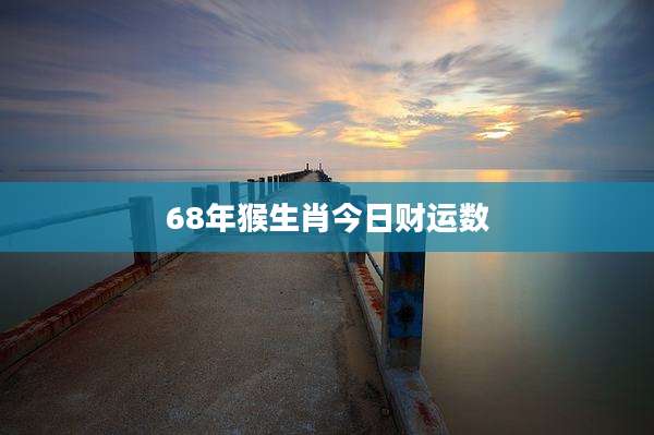 68年猴生肖今日财运数