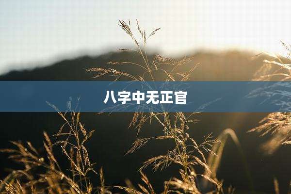 八字中无正官