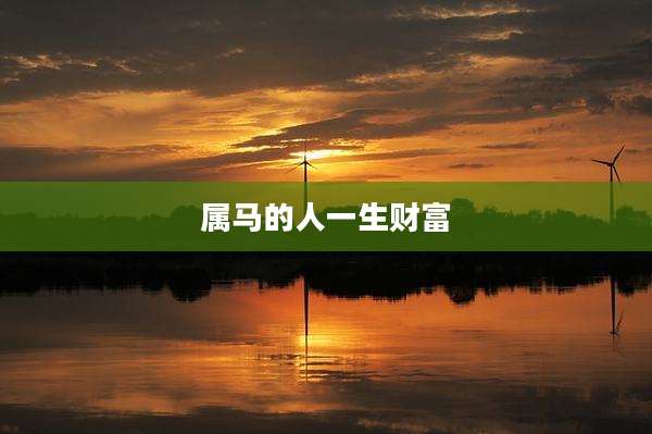 属马的人一生财富
