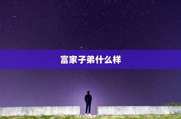 富家子弟什么样