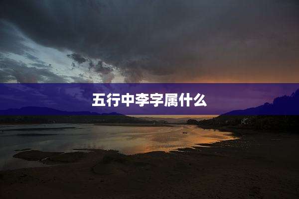 五行中李字属什么