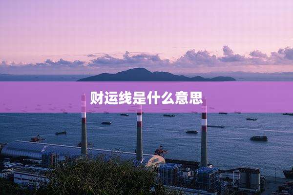 财运线是什么意思