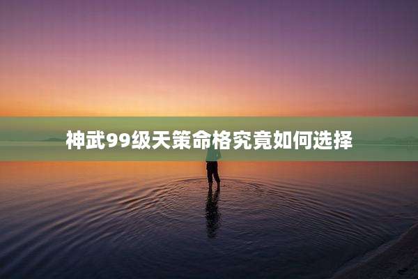 神武99级天策命格究竟如何选择