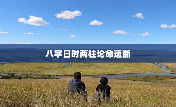八字日时两柱论命速断
